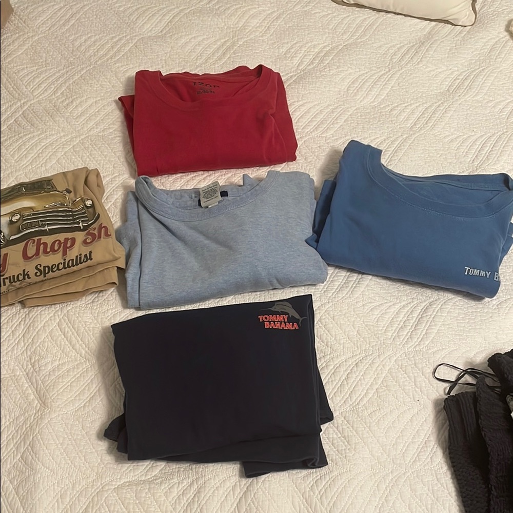 Tommy Bahama and Graphic Tees Bundle - Red, Blue, Tan